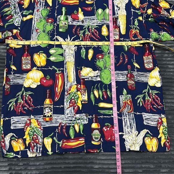 Vintage Big Dogs Hawaiian Short Sleeve Shirt Hot Sauce Peppers Men’ Size L - Picture 5 of 5
